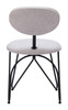 Novi Dove Gray (Set of 2) Steel and Polyester Dining Chair