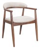Goka Beige & Walnut Rubberwood and Polyester Dining Chair