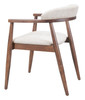 Goka Beige & Walnut Rubberwood and Polyester Dining Chair