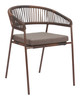 Skye Brown (Set of 2) Steel and Olefin Dining Chair for Outdoor Use