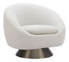 Modan Misty Gray Steel and Polyester Swivel Chair