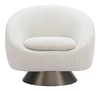 Modan Misty Gray Steel and Polyester Swivel Chair