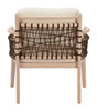 Wezly Ivory Rubberwood and Polyester Accent Chair