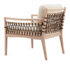 Wezly Ivory Rubberwood and Polyester Accent Chair