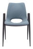 Desi Azure Gray (Set of 2) Steel and Polyurethane Dining Chair