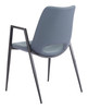 Desi Azure Gray (Set of 2) Steel and Polyurethane Dining Chair