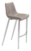 Magnus Brown & Silver (Set of 2) Stainless Steel and Polyurethane Barstool