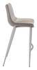 Magnus Brown & Silver (Set of 2) Stainless Steel and Polyurethane Barstool