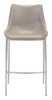 Magnus Brown & Silver (Set of 2) Stainless Steel and Polyurethane Barstool