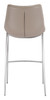 Magnus Brown & Silver (Set of 2) Stainless Steel and Polyurethane Barstool