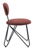 Novi Maroon Brown (Set of 2) Steel and Polyester Dining Chair