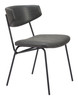 Charon Vintage Black (Set of 2) Steel and Polyurethane Dining Chair