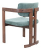 Poly Moss Gray & Walnut Rubberwood and Polyester Dining Chair