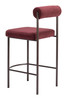 Livorno Red & Bronze (Set of 2) Steel and Polyester Counter Stool