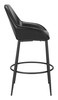 Vila Black (Set of 2) Steel and Polyurethane Barstool