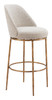 Nordhavn Beige & Gold Steel and Polyester Swivel Barstool