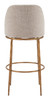 Nordhavn Beige & Gold Steel and Polyester Swivel Barstool