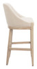 Calmo Beige Ash Wood and Polyester Barstool