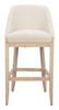 Calmo Beige Ash Wood and Polyester Barstool