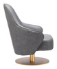 Withby Gray Steel and Polyurethane Swivel Accent Chair