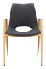 Desi Black & Gold (Set of 2) Steel and Polyurethane Dining Chair