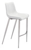 Magnus White & Silver (Set of 2) Stainless Steel and Polyurethane Barstool