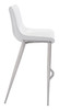 Magnus White & Silver (Set of 2) Stainless Steel and Polyurethane Barstool