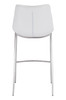 Magnus White & Silver (Set of 2) Stainless Steel and Polyurethane Barstool