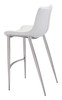 Magnus White & Silver (Set of 2) Stainless Steel and Polyurethane Barstool