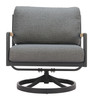 Koleso Gray Aluminum and Polyester Swivel Chair for Outdoor Use