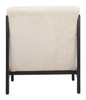 Maki Beige Rubberwood and Polyester Accent Chair