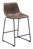 Smart Vintage Espresso (Set of 2) Steel and Polyurethane Counter Stool