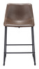 Smart Vintage Espresso (Set of 2) Steel and Polyurethane Counter Stool