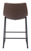 Smart Vintage Espresso (Set of 2) Steel and Polyurethane Counter Stool