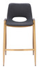 Desi Black & Gold (Set of 2) Steel and Polyurethane Counter Stool