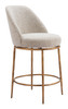 Nordhavn Beige & Gold Steel and Polyester Swivel Counter Stool