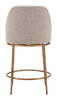 Nordhavn Beige & Gold Steel and Polyester Swivel Counter Stool