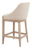 Calmo Beige Ash Wood and Polyester Counter Stool