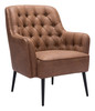Tasmania Vintage Brown Steel and Polyester Accent Chair