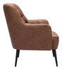 Tasmania Vintage Brown Steel and Polyester Accent Chair
