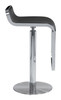 Equino Black Steel and Polyurethane Swivel Height-Adjustable Barstool