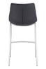 Magnus Black & Silver (Set of 2) Stainless Steel and Polyurethane Barstool