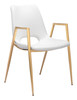 Desi White & Gold (Set of 2) Steel and Polyurethane Dining Chair