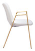 Desi White & Gold (Set of 2) Steel and Polyurethane Dining Chair