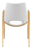 Desi White & Gold (Set of 2) Steel and Polyurethane Dining Chair