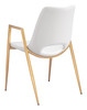 Desi White & Gold (Set of 2) Steel and Polyurethane Dining Chair