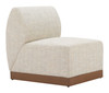 Christy Beige Aluminum and Polyester Armless Chair for Outdoor Use