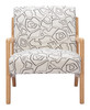 Runa Beige & Natural Rubberwood and Polyester Accent Chair
