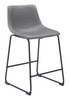 Smart Charcoal (Set of 2) Steel and Polyurethane Counter Stool