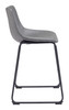 Smart Charcoal (Set of 2) Steel and Polyurethane Counter Stool